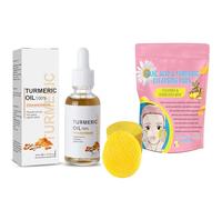 40 Count Turmeric and Kojic Acid Pads + 30 Ml Turmeric Essence, Kojic Acid and Turmeric Cleansing Pads,Turmeric Cleansing Pads for Face (A)