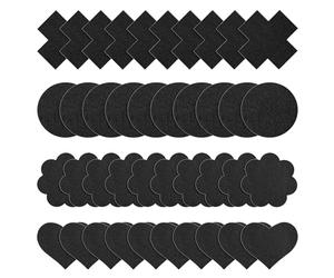 40 cubiertas desechables para pezones, 4 estilos, almohadillas autoadhesivas para sujetador, almohadillas de satén no visibles, pegatinas para mujeres y niñas, Negro , Talla única