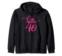 40 Cumpleaños Mujer Cuarenta 40 Años Rosa Hello 40 Sudadera con Capucha