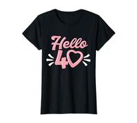 40 cumpleaños para las mujeres lindo hola 40 cuarenta años Camiseta