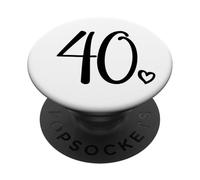 40 cumpleaños para Mujeres Cuarenta Lindo número 40 años PopSockets PopGrip Adhesivo