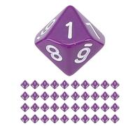 40 Dados poliédricos, Accesorio de Juego de plástico de Dados de 10 Caras con números para Juegos de Mesa de Fiesta Juegos de rol (Púrpura)