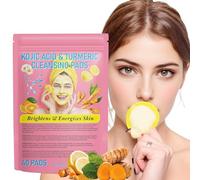 40 Discos Almohadillas de Limpieza con Cúrcuma y Ácido Kójico - Iluminan y Exfolian la Piel, Limpian Poros y Manchas, Faciales Aptos para Todo Tipo de Piel