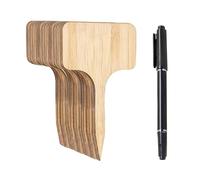40 etiquetas de madera para plantas con 1 marcador negro, etiquetas para plantas de jardín, etiquetas en forma de T, adecuadas para flores, plántulas, semillas, etiquetas para plantas en macetas