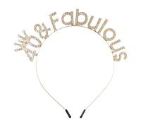 40 & Fabulous Cumpleaños Corona Decorativa Diadema para 40 Cumpleaños 40 y Fabulosos Cumpleaños Tocado Corona Dorada y Tiara para 40 Cumpleaños con Diamantes para Mujeres Decoración de Cumpleaños