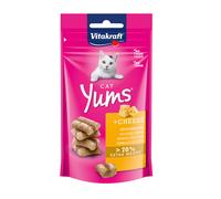 Vitakraft Cat Yums, golosinas para gatos, snack blando para gatos relleno de queso, en bolsa resellable, sin azúcar añadido (1x 40g)