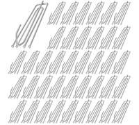 40 Ganchos de Cortina de Acero Inoxidable, Ganchos para Cortinas con 4 Dientes, Ganchos para Cortina de Ducha de Metal para Cortinas de Ventana, Cortinas de Puerta y Cortinas de Ducha