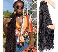 40 Inch New Soft Locs Crochet Hair 6 Packs Natural Color Faux Locs Crochet Braids Hair Pre Looped Synthetic Super Long Pre Extended Crochet Locs Braiding Hair (40 Inch (Pack of 6), 4#)