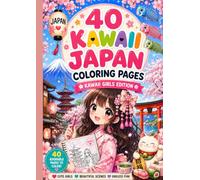 40 Japan Coloring Pages - Kawaii Girls: A Coloring Book Featuring Cute Kawaii Girls in Beautiful Japanese Scenes (Japonese drawings)