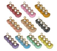 40 Joyas De Perlas De Concha, Coles De Concha De Colores, Accesorios Coles Coles, Estilo Oceánico De Colores, Adecuados para Aretes De Bricolaje, Collares, Llaveros, Pulseras.