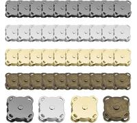 40 juegos de botones magnéticos, cierres de metal de 18 mm, cierres de costura en forma de ciruela, broches magnéticos para ropa, bolso, chaqueta de cuero, bricolaje, 4 colores