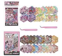 40 juegos de pegatinas 3D DIY con 2 pinzas, pegatinas para casa 3D DIY libro crea tu propia caricatura mini-habitación El mundo de microterroristas para adultos para aliviar el estrés y pasar tiempo