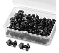 (40 Juegos) Juego de Tornillos y Tuercas Allen M5 x 10 mm, Acero Inoxidable 304 Óxido Negro, Tornillos de Cabeza Plana, Pernos de Brida, Tornillos de Brida