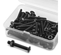 40 Juegos M4 x 30mm Kit de Pernos y Tuercas de Cabeza Hueca Hexagonal Redonda Plana 304 Acero Inoxidable Óxido Negro, Tornillos Para Muebles