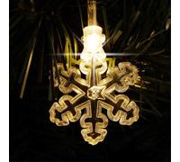 40 LED Copos de Nieve Guirnalda Luces Blanco Cálido Decoración Invernal Navidad