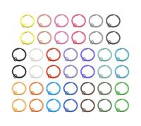 40 llaveros coloridos de doble capa, llaveros de metal, llaveros de colores, llaveros de 30 mm, accesorios de joyería de bricolaje, adecuados para bricolaje, cumpleaños, fiestas (20 colores)