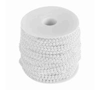 40 m/rollo de hilo de perlas de imitación, guirnalda de cuentas de perlas de 4 mm, hilo de rollo de adorno de cadena para manualidades, ramo de bodas de Navidad y decoración de (Blanca)