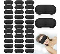 40 máscaras de ojos para dormir, vendas a granel para juegos de fiesta de construcción de equipos con almohadilla para la nariz y correa ajustable para mujeres y hombres, 4 capas, máscara negra para