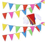 40 metros 80 Banderines Triangulares Bunting Banner Banners Multicolores para bodas Fiestas de Cumpleaños Jardín Marca Apertura Decoraciones para el hogar