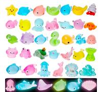 40 mini animales luminosos de resina oceánica, 40 estilos, pequeños animales marinos que brillan en la oscuridad, figuras pequeñas de resina a granel para jardín de hadas, micropaisaje, decoración de
