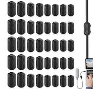 40 núcleos de ferrita, filtro antiinterferencia, filtro de ferrita plegable, anillo de ferrita acoplable para cable RFI, EMI, 3,5 mm, 5 mm, 7 mm, 9 mm, negro