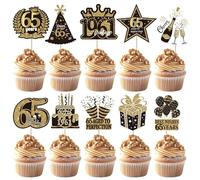 40 paquetes de 65th cupcakes Toppers Cumpleaños Decoración para Pasteles Brillante Hello 65 Pasteles Decoraciones para Happy 65th Birthday 65 Cumpleaños Decoración para Cumpleaños Boda Aniversario