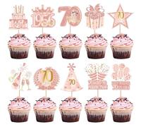 40 paquetes de 70th cupcakes Toppers Hello 70 Straight Outta 1956 cumpleaños decoración para tartas Happy 70th Birthday Best Wishes 70 años decoración para tartas para cumpleaños, boda, aniversario