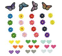 40 parches bordados para coser o planchar para niños, diseño de mariposa, corazón para chaquetas, camisas, vaqueros, camisetas