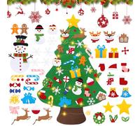 40 Pcs Árbol de Navidad de Fieltro DIY con Luces LED - Árbol de Navidad Decorado Desmontable 102cm, Adornos Arbol Navidad, Regalo Infantil Sostenible para Pared/Puerta