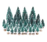 40 pcs Árbol de Navidad en Miniatura Pequeño árbol de Navidad Artificial Mesa de Nieve Árboles Esmerilados para la Decoración del Hogar, Bricolaje