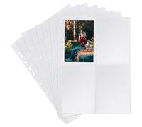 40 pcs Carpeta de fotos A4, Fundas transparentes, Hojas de plástico transparente con anillos de metal para encuadernación, para fotos y tarjetas postales, páginas de recambio (155x105mm)