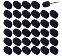 40 PCS Mini Micrófono Espuma Ubiertas De Micrófono De Espuma Parabrisas De Micrófono De Espuma Funda De Micrófono De Espuma Para Micrófono Mini Parabrisas De Micrófono Para Clase,Teatro,Reunión,Negro