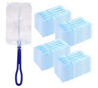 40 Pcs Recambio Plumero Atrapapolvo Recambios Kit, Duster Paños de Repuesto con Imán para Polvo, Plumero Plano Magnéticos para Pelo de Mascotas y Suciedad, con 1 Mango