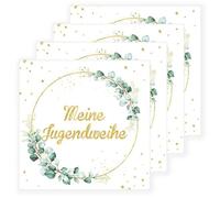 40 Pcs Servilletas de Eucalipto, Servilletas de Cumpleaños Eucalipto, Servilletas para niños y niñas, Para bautizo, boda, baby shower, Confirmación, Jardín, Boda, fiesta, Ocasiones Festivas
