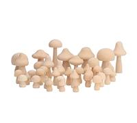 40 Pcs Seta de Madera Inacabada, Juego de Hongos de Madera, Mano de Obra Fina Sin Rebabas, Seguro y No Tóxico, Decoración de Hongos de Madera Natural para Artes Infantiles y Manualidades
