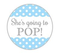 40 pegatinas con texto en inglés"She Going to Pop", 2 pulgadas, etiquetas listas para usar, Azul (Sky Blue), 40