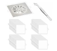 40 pegatinas cuadradas para desagüe de suelo, 1 par de pinzas, filtro de ducha, filtro de ducha, filtro de desagüe de ducha, filtro de desagüe de ducha, colador de lavabo