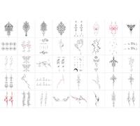 40 Pegatinas De Tatuajes Para Dedos Con Forma De Tótem De Espinas, Estrella, Cruz, Cinta, Mariposa Y Columna Vertebral.