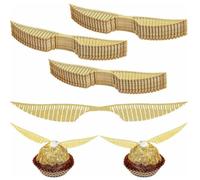 40 Pieces Gold Wings Cupcake Decorations, Gold Little Monster Wings, Sparkling Gold Wings Chocolate Decorations for Birthday Parties, Weddings, Fiestas de Cumpleaños, Bodas