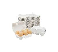 40 Pieces Paper Egg Cartons for Chicken Eggs Pulp Fiber Holder Bulk Holds 6 Count Eggs Farm Market TW