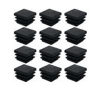40 pieces square plastic plugs 20mm x 20mm black square tube plugs square tube inserts plastic end caps for furniture legs, Happy H