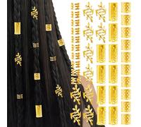 40 Piezas Adornos Para el Pelo,Dreadlocks Joyería,Anillos para el Pelo Ajustable,Clips en espiral ajustables,decorar cabello de hombres,mujeres y niños(Dorado)