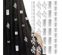 40 Piezas Adornos Para el Pelo,Dreadlocks Joyería,Anillos para el Pelo Ajustable,Clips en espiral ajustables,decorar cabello de hombres,mujeres y niños (Plata)