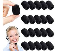 40 Piezas Antiviento Micrófono, Cubiertas Micrófono Espuma, Mini Esponja, Protector Micrófono Funda cortavientos para Solapa Auriculares Lavalier, Sala Conferencias, Classe,Scène,Réunion Negro