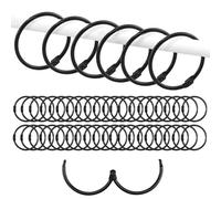 40 Piezas Argollas para Cortinas - Anillas Cortinas Antioxidante Ø 3,8 cm, Anillos para Barra de Cortina o Ducha, Rondas, Clips de Metal para Cortinas y Barras de Cortina