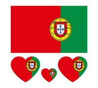 40 piezas Bandera País Tatuajes Temporales Nacional Fútbol Equipo Fútbol Calcomanías Campeonato Europeo EURO 2021 2020 Copa Mundo Cara Cuerpo Brazo Niño Adulto Impermeable (Portugal)