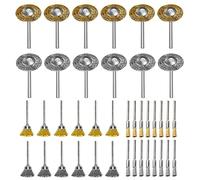 40 Piezas Cepillo Alambre para Dremel Esmeriladora Herramientas Rotatorias, Latón y Inox Mini Cepillos de Alambre para Taladro con 3mm Vástago, para Pulir Limpiar Lijar óxido