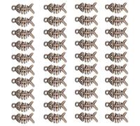 40 piezas de abalorios de espina de pescado, suministros de fabricación de joyas, materiales de aleación resistentes, colgantes de hueso de pescado, accesorio para proyectos, componentes de joyería