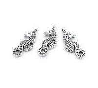 40 piezas de abalorios de plata envejecida para manualidades, manualidades, manualidades, abalorios, suministros U1YI8V, caballito de mar