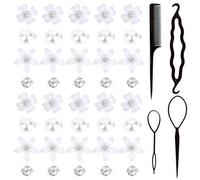 40 Piezas De Aguja Para El Cabello De Las Flores Y 4 Piezas De Horquilla, Mini Aguja De Cabello Dulce, Accesorios Para El Cabello Nupcial, Decoraciones De Fin De Cabello.